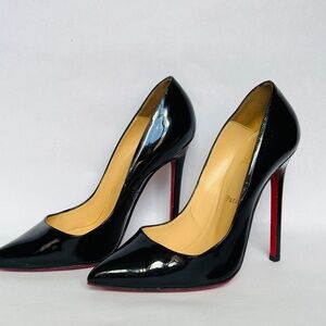 CHRISTIAN LOUBOUTIN BLACK PATENT PIGALLE 120 PUMPS